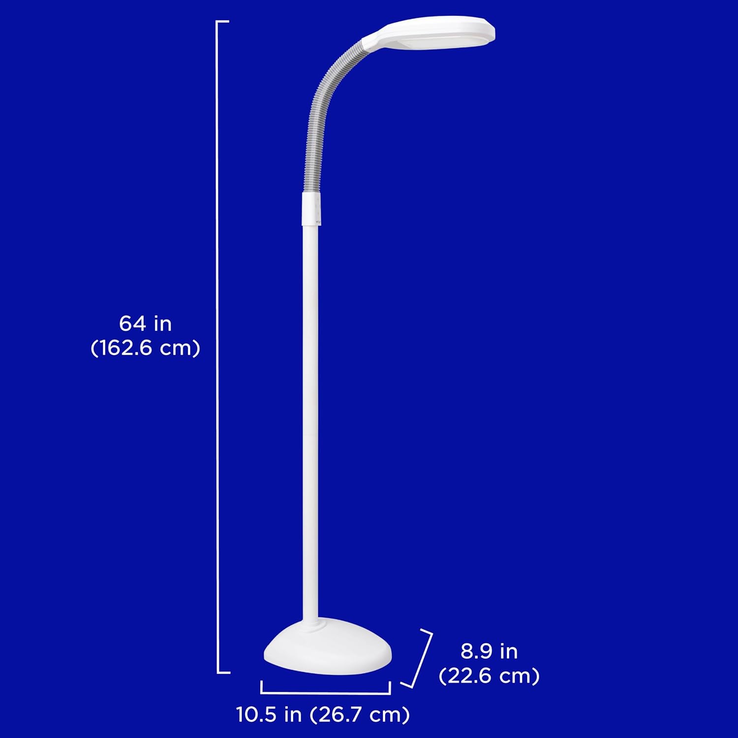 Verilux SmartLight Full Spectrum LED Modern Floor Lamp with Adjustable Brightness, Flexible Gooseneck and Easy Controls - Reduces Eye Strain and Fatigue - Ideal for Reading, Artists, Craft (White) - Image 7